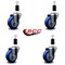 Service Caster 3.5'' Blue Poly Wheel Swivel 1-3/8'' Expanding Stem Caster Set, 4PK SCC-EX20S3514-PPUB-BLUE-138-4 - alternate 4